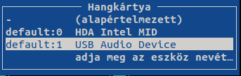 alsamixer Sound card select